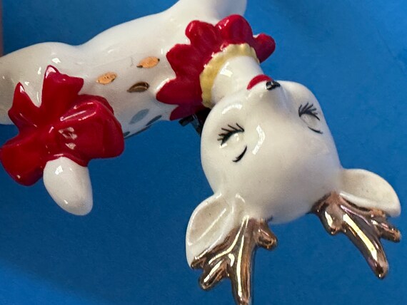 Vintage Lefton Leaping Reindeer Christmas Clip on Ornaments Vintage Lefton Leaping Reindeer Christmas Clip on Ornaments