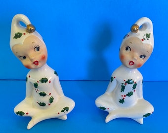 Vintage Holt Howard 1959 Pixie Salt & Pepper Shakers Christmas