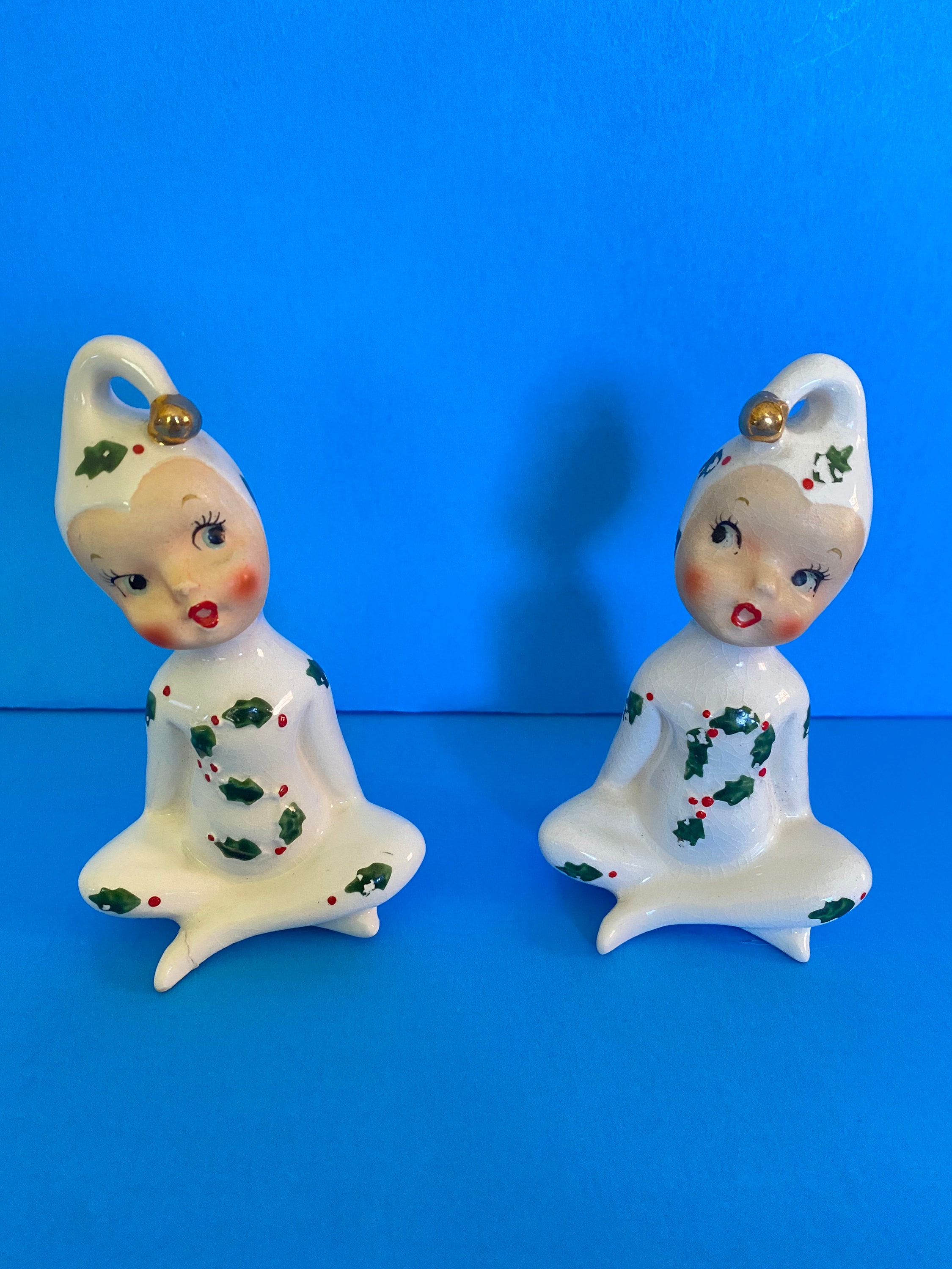 Vintage Holt Howard 1959 Pixie Salt & Pepper Shakers Christmas