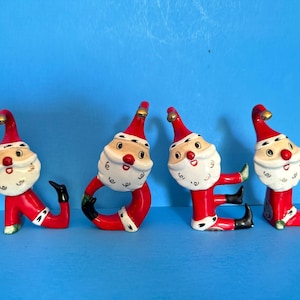 Vintage Holt Howard Santa NOEL Figurines or Ornaments Christmas Japan Ceramic Super RARE Lefton Napco Norcrest