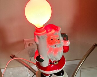 Vintage Tilso Lighted Waving Santa Christmas Japan Figurine