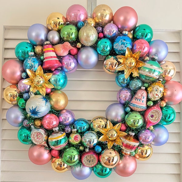 Glass Ornament Wreath Etsy