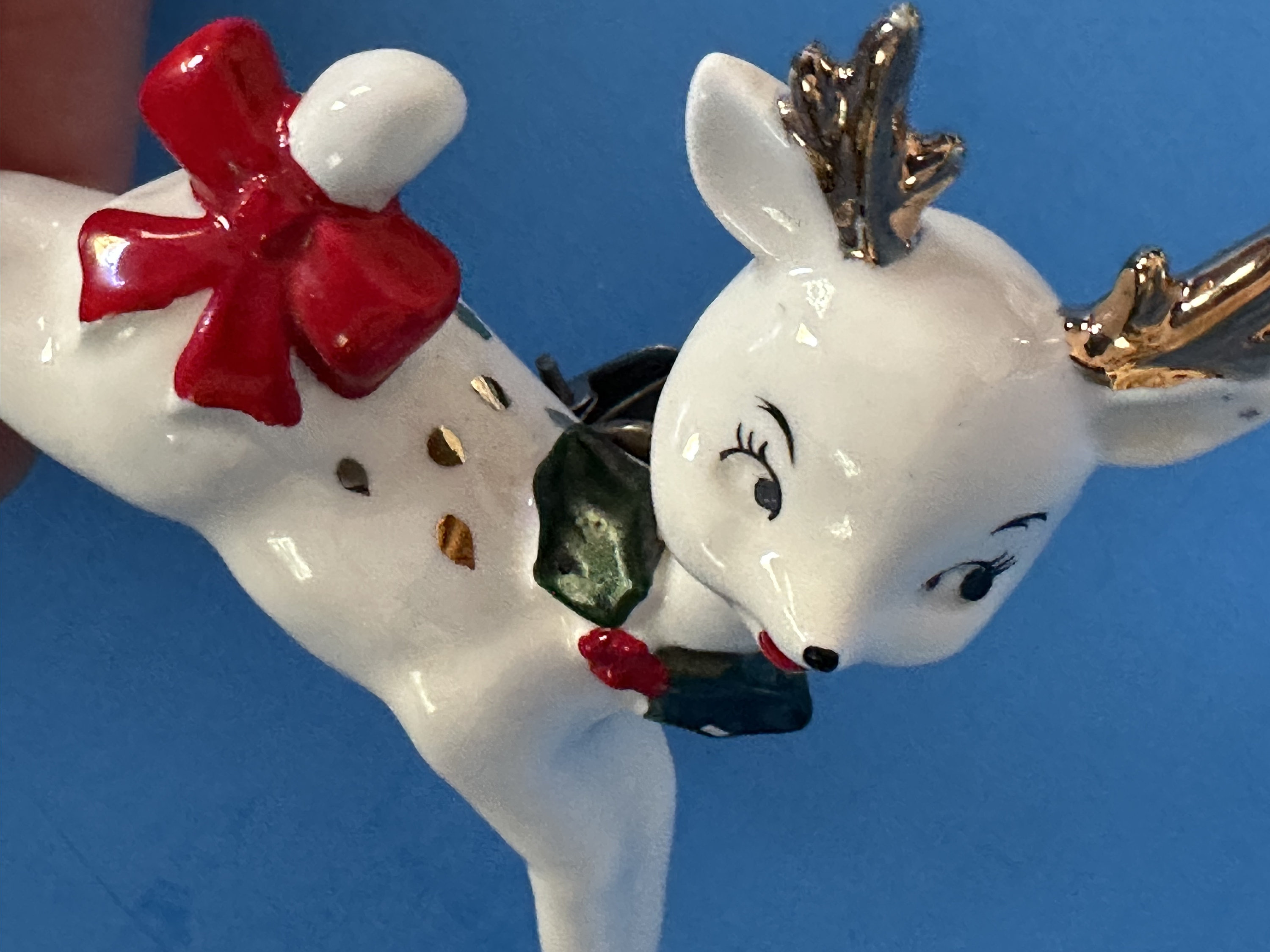 Vintage Lefton Leaping Reindeer Christmas Clip on Ornaments Vintage Lefton Leaping Reindeer Christmas Clip on Ornaments
