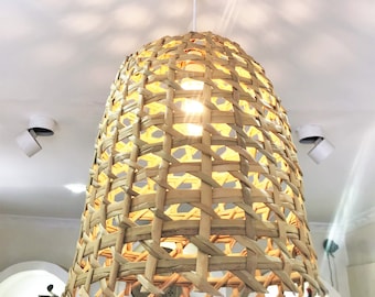 Set of 2 Woven Pendant Light, Ceiling Light, Kitchen island Light, Rattan Lamp shade, Hanging Lamp, ceiling light fixture