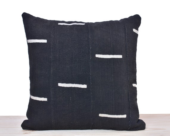 Black Mudcloth Pillow Cover Authentic Mudcloth Pillow Cover Authentic African