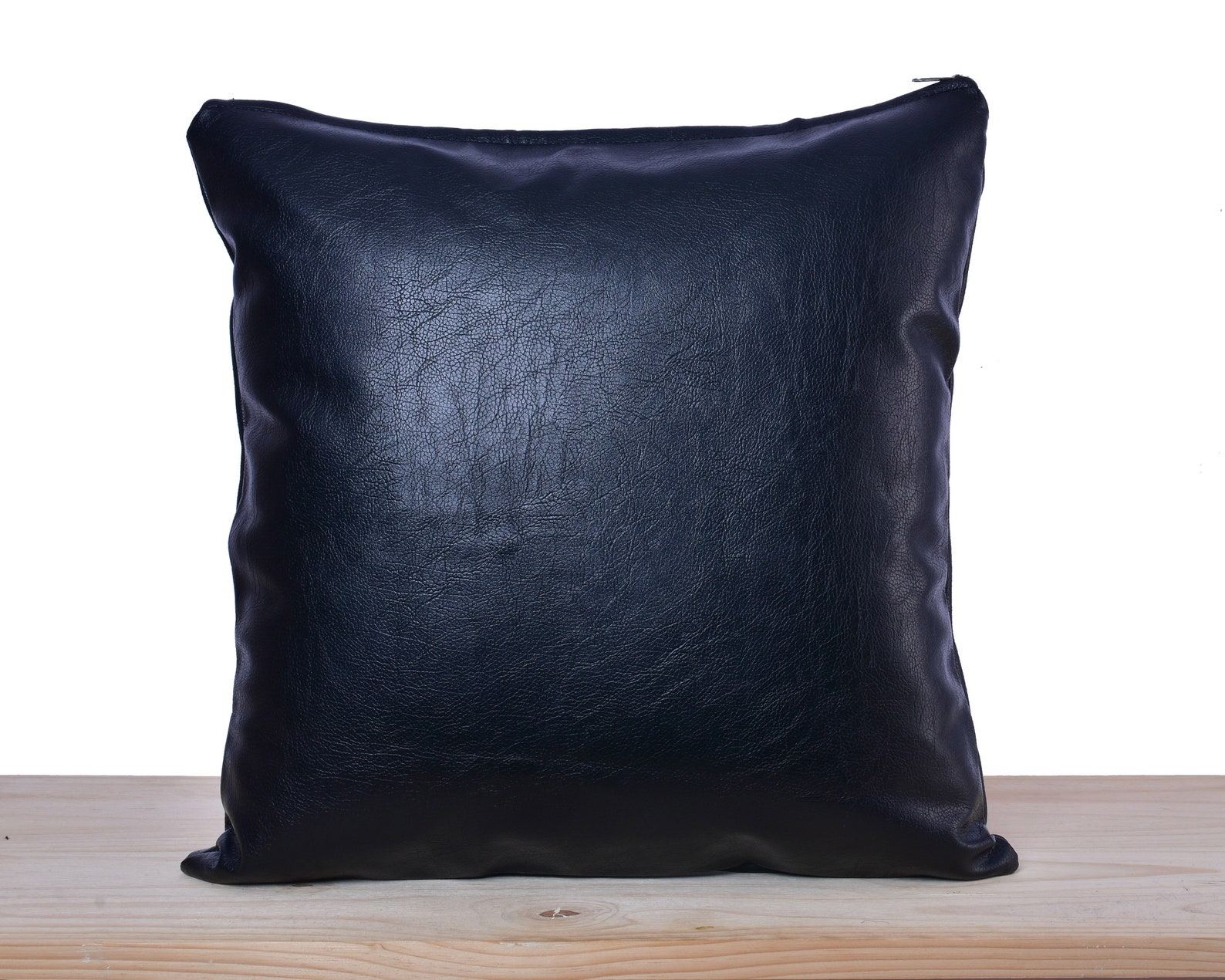 Black Faux Leather Pillow Covers Black Leather Pillow Vegan Etsy