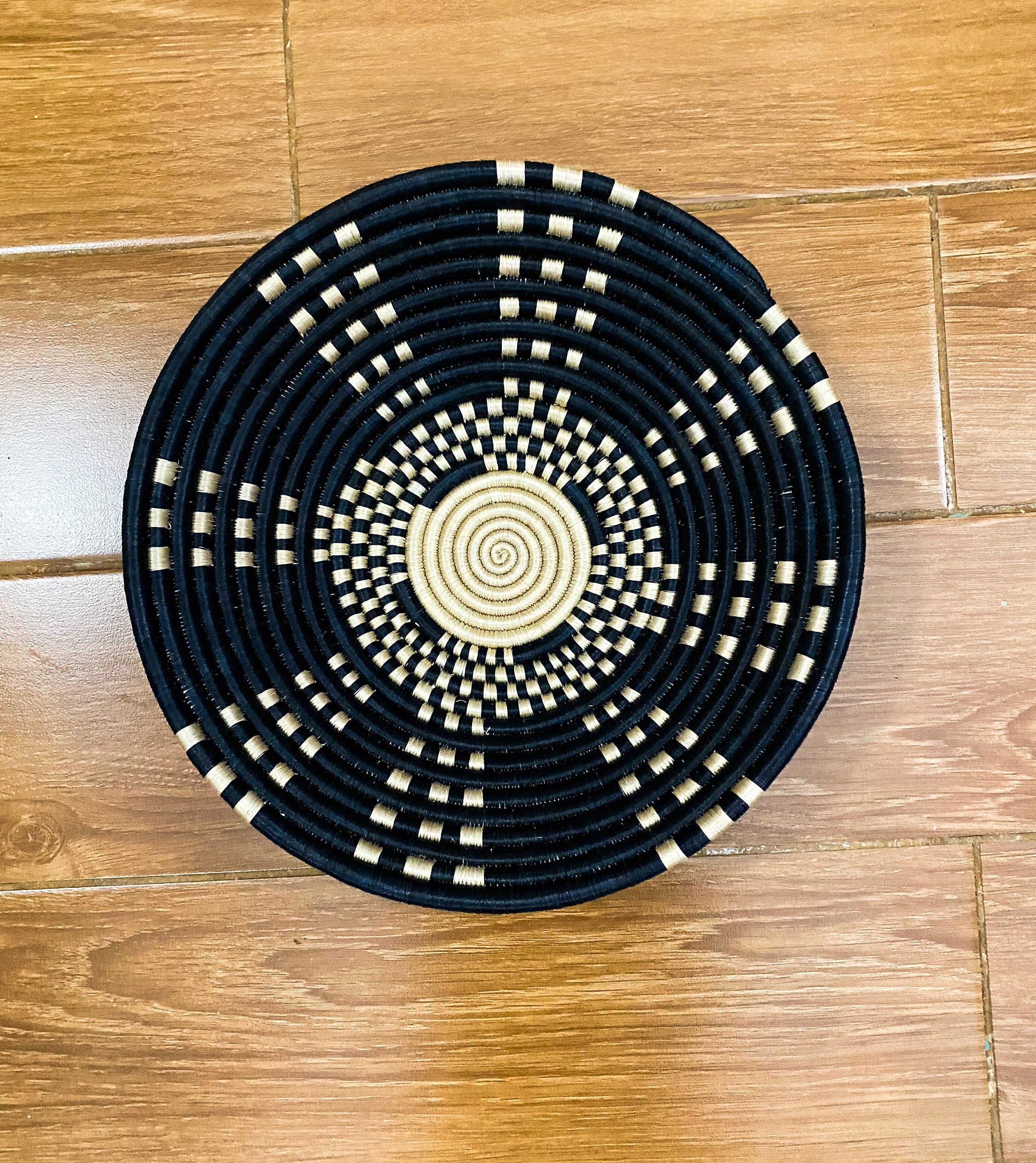 Black Set of 3 Wall Basket Baskets for Wall Decor bohemian Etsy