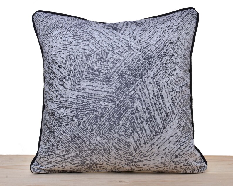 Gray Textured Pillow Cover Gray and White Pillow Corded Etsy