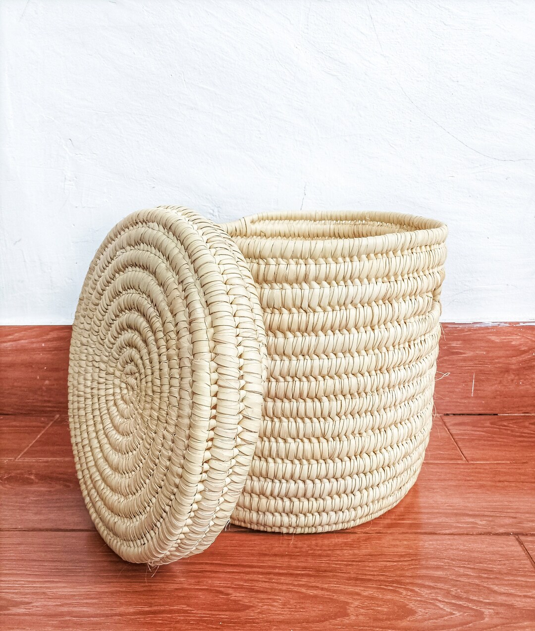 Woven Storage Basket With Lid, Storage Organization, Lidded Basket ...