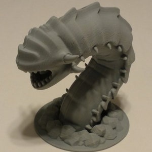 Purple Worm 3D printed miniature for D&D