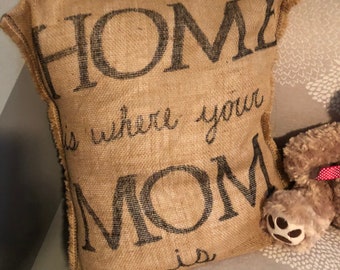 Burlap decorative throw pillow