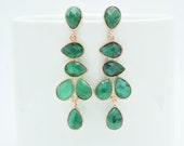 Emerald earrings,Statement earrings,emerald long chandelier earrings,emerald green bridal earrings,Drop dangle earring,may birthstone eaarin