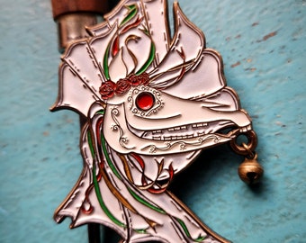 Mari Lwyd Enamel Pin