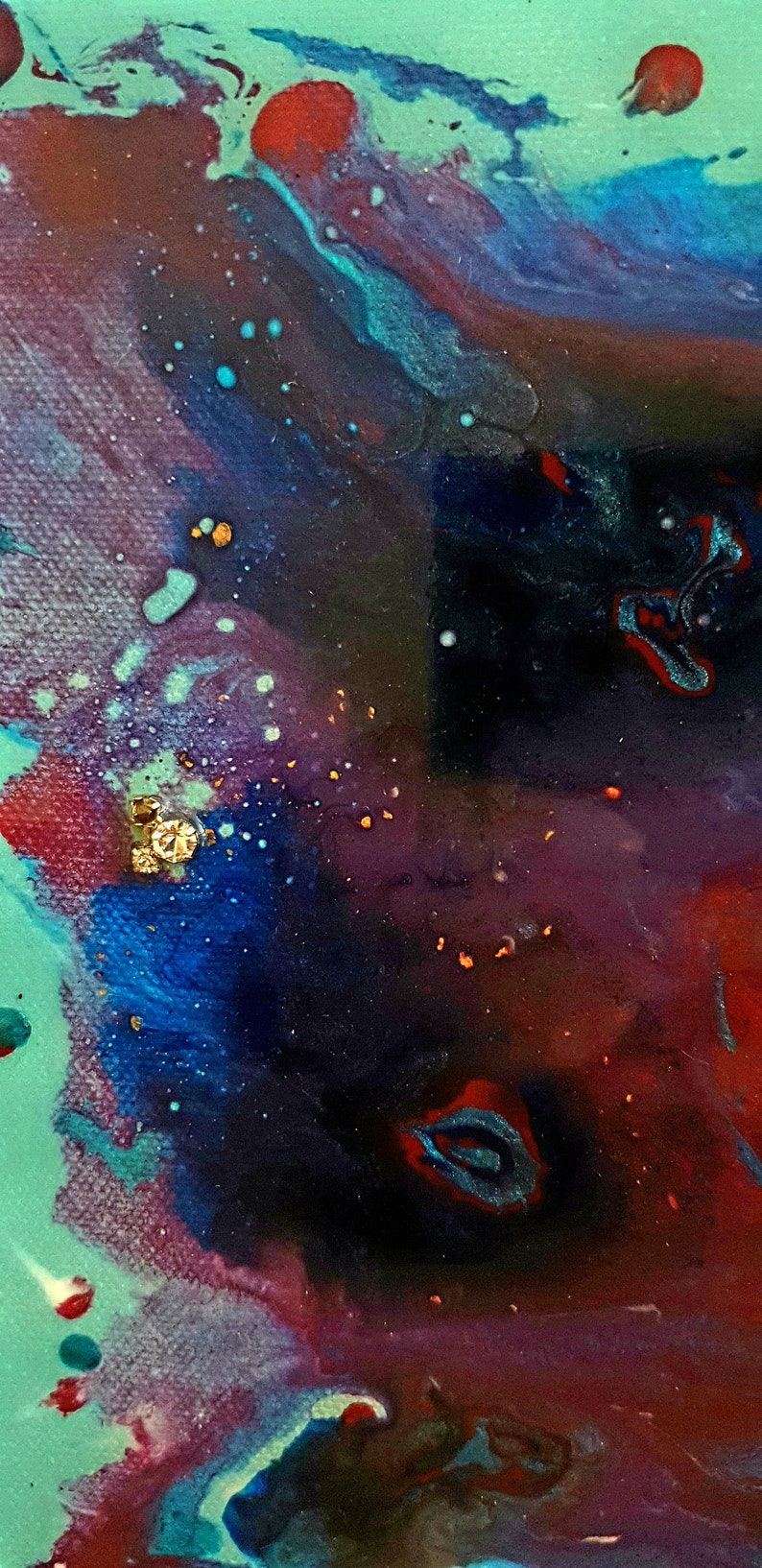 Aqua Galaxy Abstract Painting | Etsy
