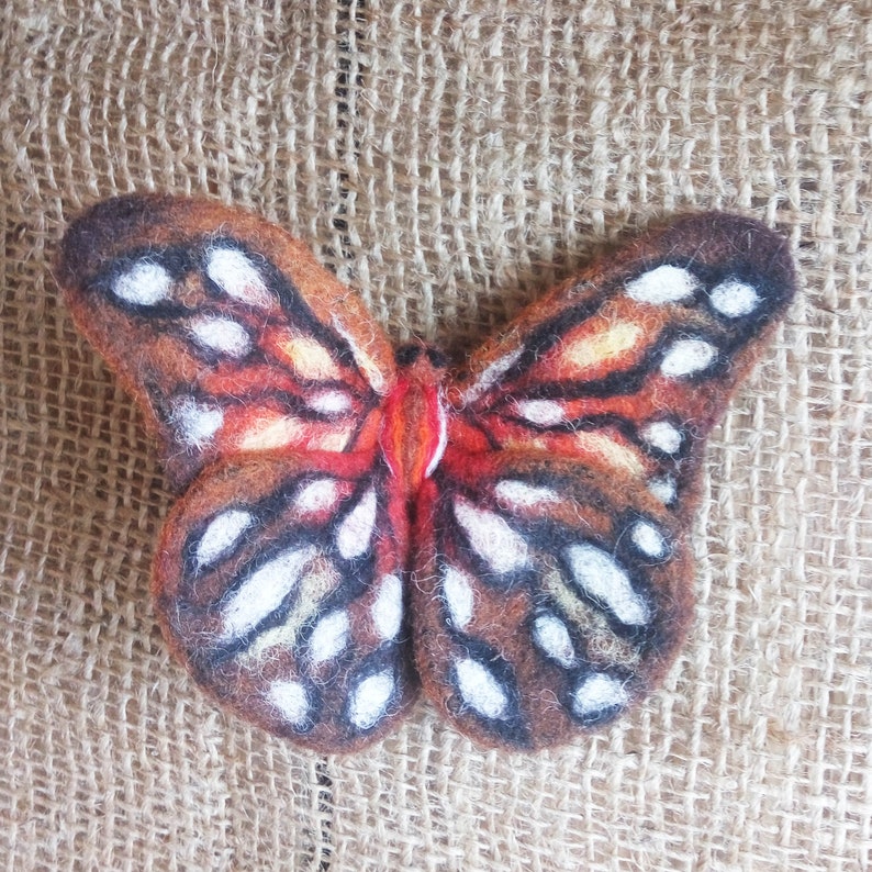 Wool brooch butterfly. Needle felted butterfly brooch. Spring Etsy
