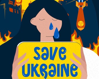 Fichier de téléchargement numérique de l’Ukraine / Postcard Ukraine / Fichier multimédia à téléchargement instantané / Stand with Ukraine / Save Ukraine / fichier jpeg