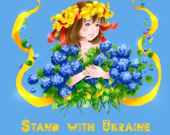 Fichier de téléchargement numérique de l’Ukraine / Postcard Ukraine / Fichier multimédia à téléchargement instantané / Stand with Ukraine / fichier png