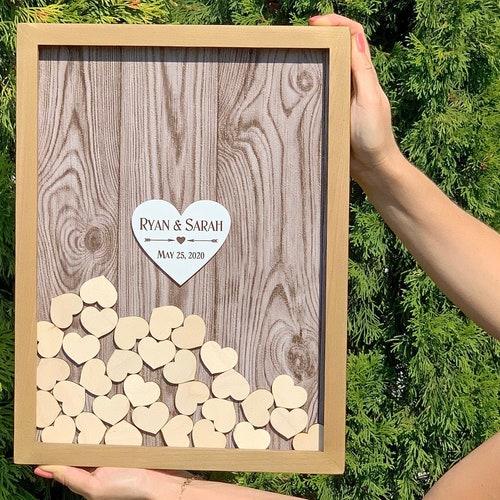 Wedding Guest Book Alternative Heart Drop Guest Book Rustic Etsy