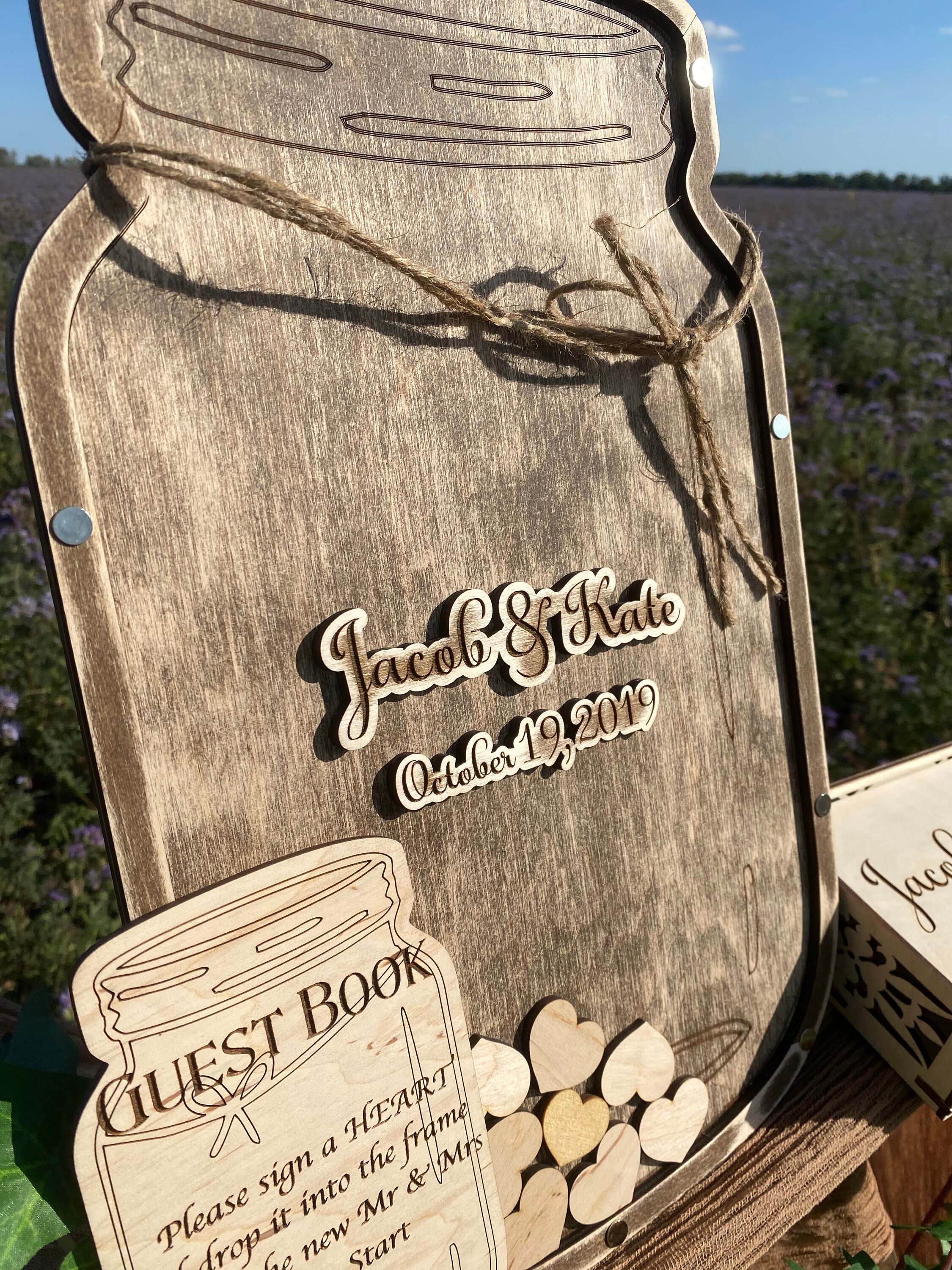 Mason jar wedding guest book alternative Mason jar wedding Etsy