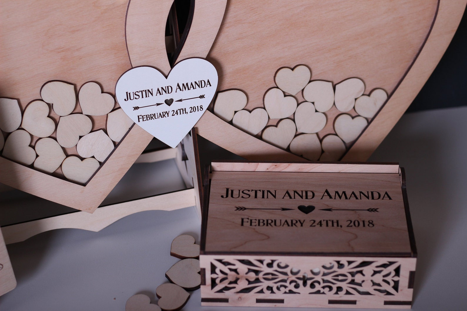 Hearts Wedding Guest Book Alternative Rustic Wedding Guest Etsy