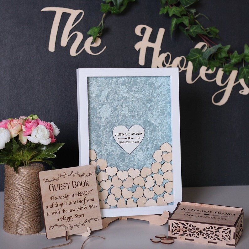 Wooden Wedding Guest Book Alternativecustom Wedding Etsy