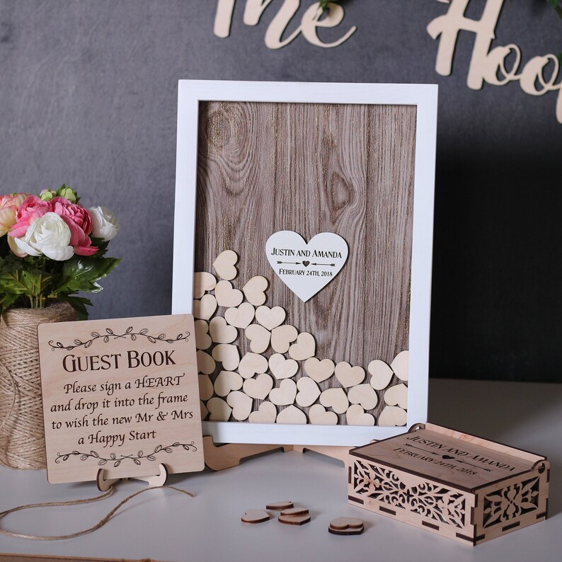 Wooden Wedding Guest Book Alternativecustom Wedding Etsy