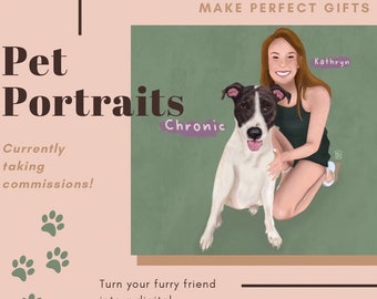 Custom Pet Portrait, Memorial Pet Portrait, Fur Friend Illustration, Dog Portrait, New Pet Gift, Cat Painting, Family photo painting