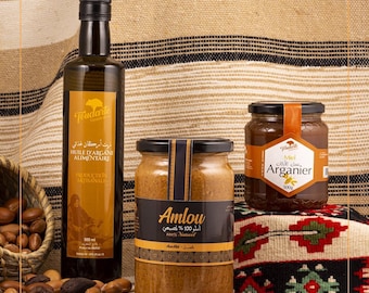 Handmade Moroccan Breakfast Pack: Amlou, Argan Oil, Orange Honey