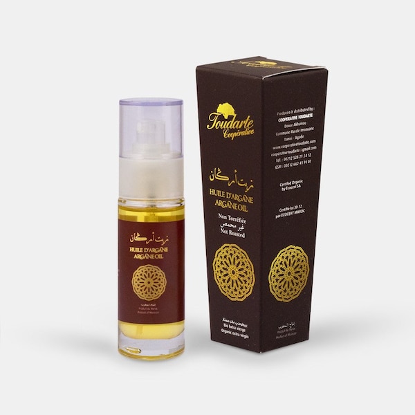 Moroccan Argan Oil 100% Pure Virgin Unrefined Cold Pressed from Morocco for Hair, Nails, Skin, Face 30 ML (3,38 oz)