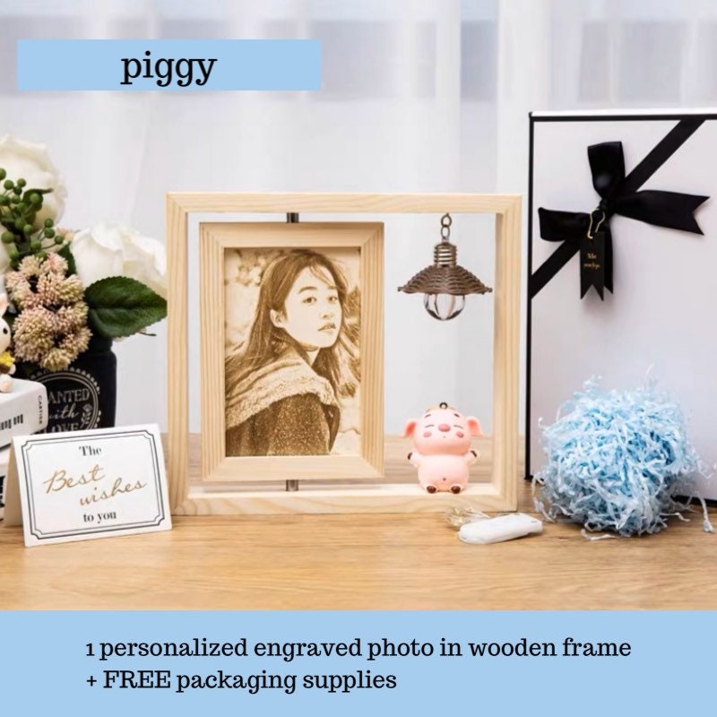 Personalized Wood Frame Gift for Her or Him Engraved Picture Etsy