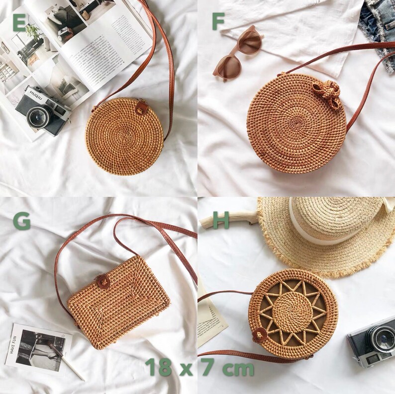 Bali Rattan Bag Hippie Bag Crossbody Bag Wicker Bag Straw Etsy