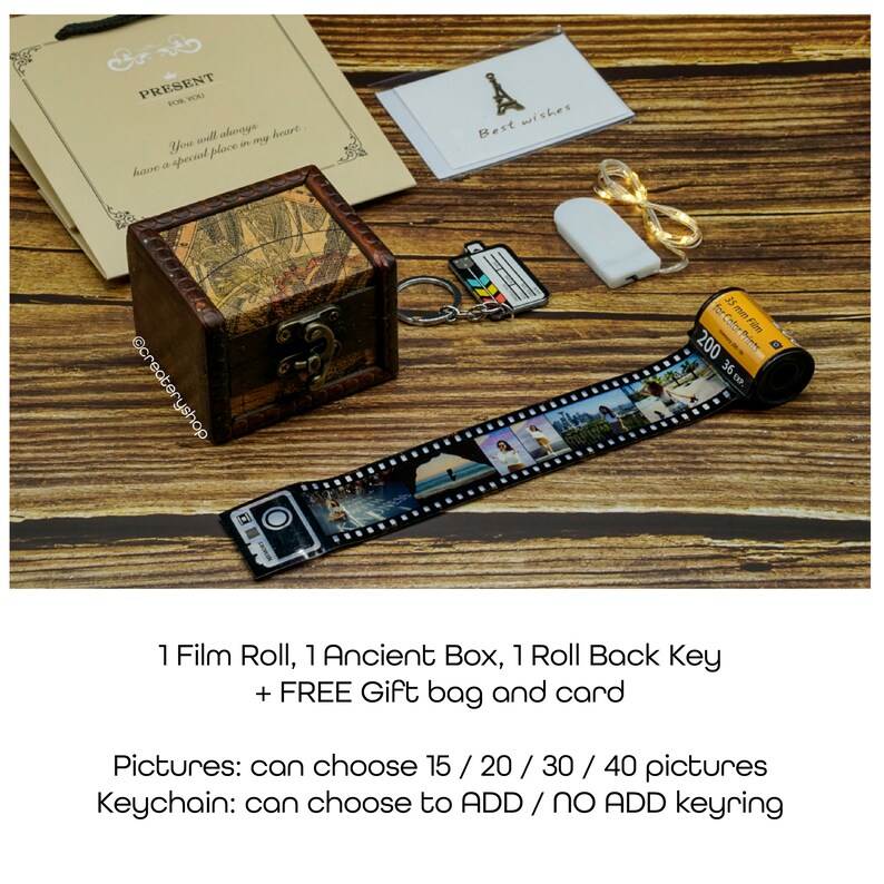 Personalized Film Roll Keychain Customized Photo Gift Etsy