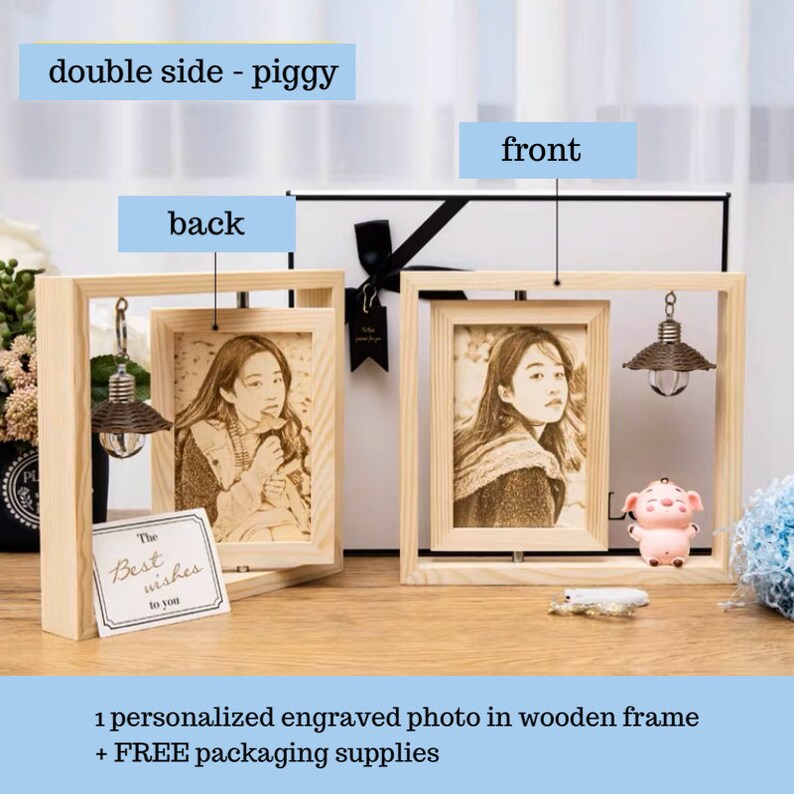 Personalized Wood Frame Gift for Her or Him Engraved Picture Etsy