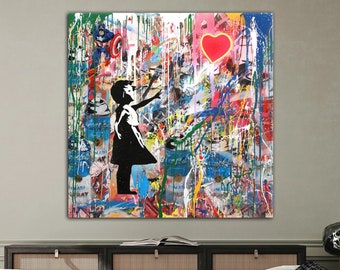 Banksy - Balloon Girl - Canvas Street Art - Home Decor, Wall Art, Canvas Art