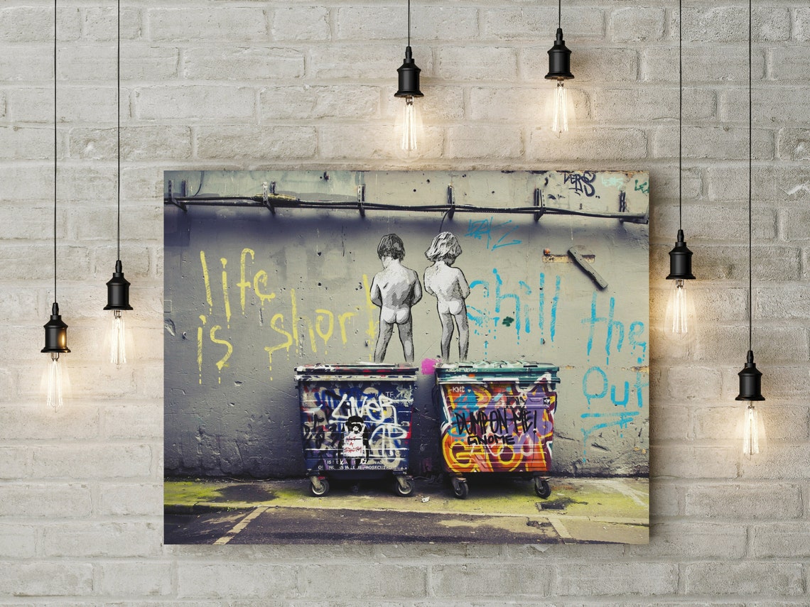 Banksy Life is Short Canvas Street Art Home Decor Wall Etsy France