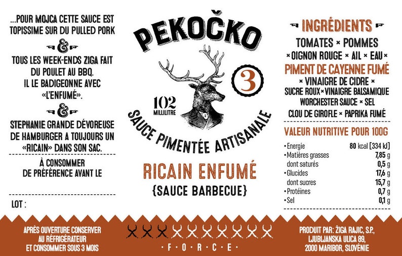 Sauce barbecue artisanale pimentée Ricain Enfumé image 4