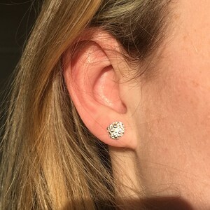 Silver Champagne Bubble Stud Earrings