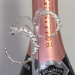 silver champagne bubble hoop earrings