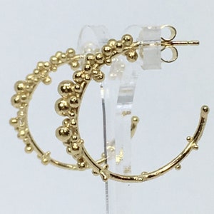 Gold Champagne Bubble Hoop Earrings