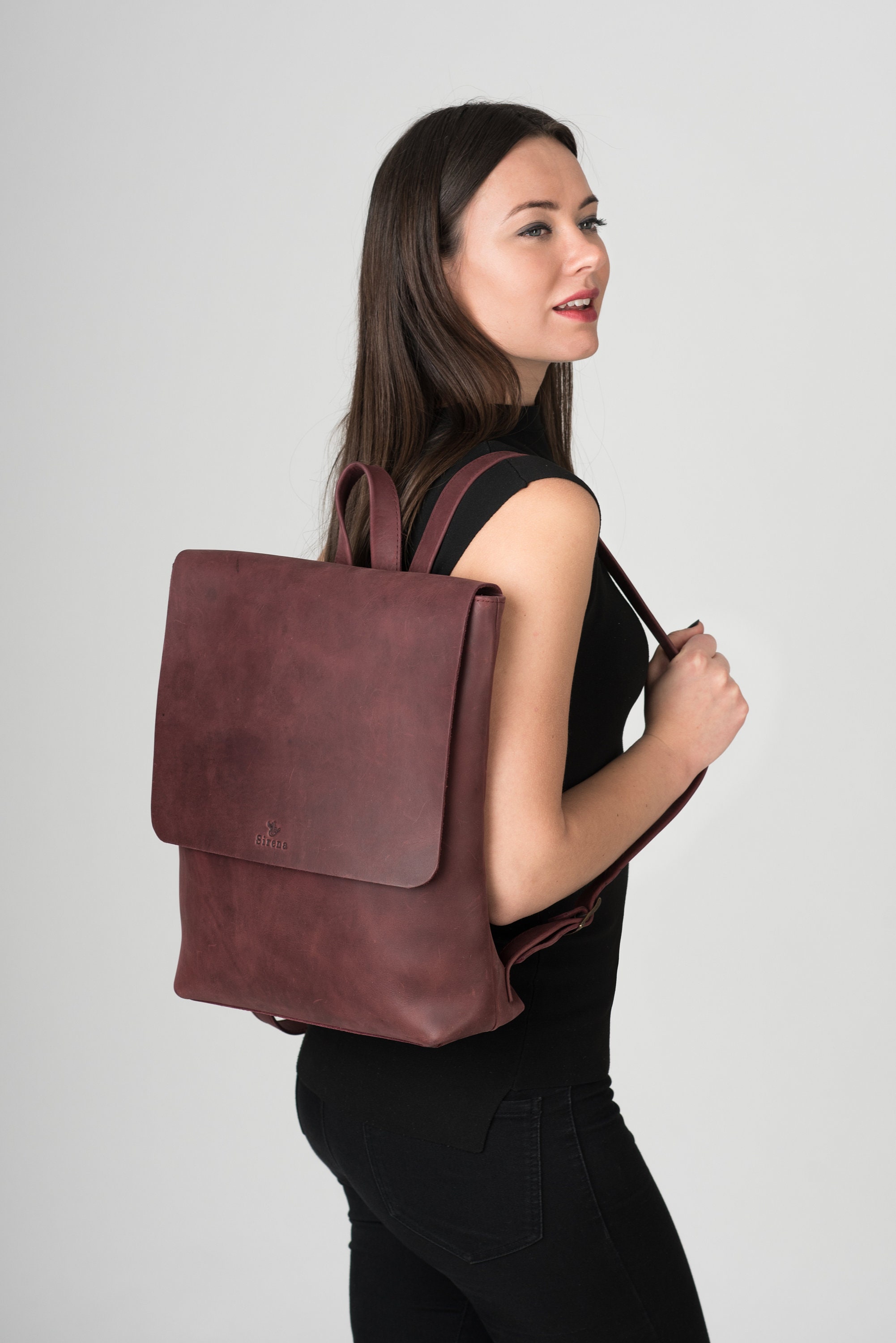 Backpack Leather Black Laptop Backpack Leather Rucksack Etsy Australia