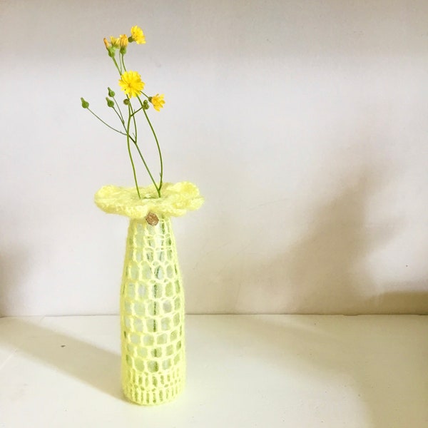 Vase crochet, upcycling.