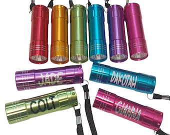 Kids Personalized Flashlights - Perfect for Party Favors - Easter Basket Gift - LED Light - Basket Stuffers For Kids - Classroom Gifts