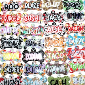 Personalized Pet Name Tag, Dog Tag, Cat Tag, Custom Pet ID Tag, Resin Dog Tag, Resin Cat Tag, Pet Collar Tag, Pet Collar ID, Pet Gift