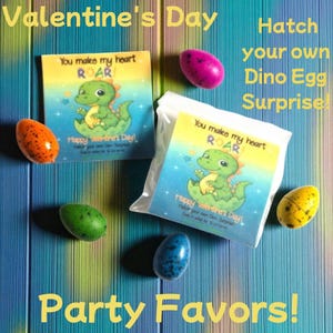 Valentine&#39;s Day Hatching Dinosaur Egg – Dinosaur Toy Favor – Valentine Goodie Bag Stuffers – Kids Classroom Exchange Favors