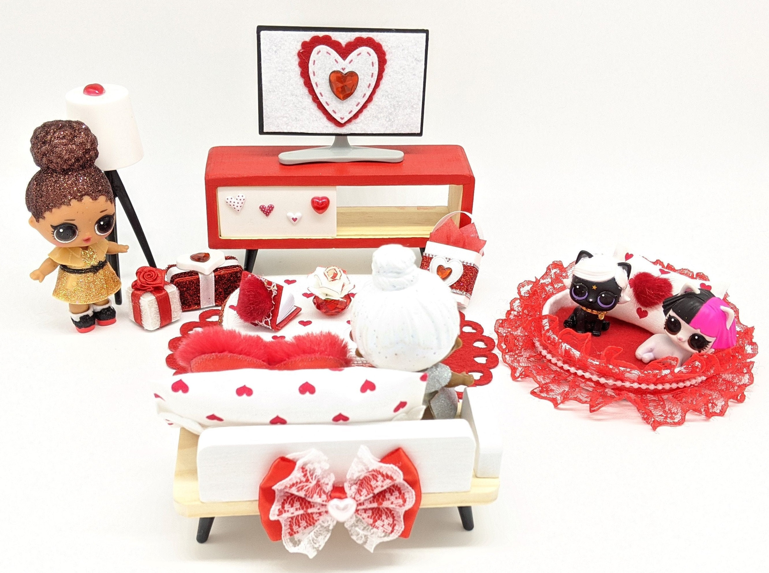 Valentine's Day Gift Set Dollhouse Furniture Living Room Etsy