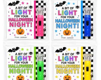 Bright Halloween Mini Flashlight Favors, Non Candy Trick or Treat Gifts, Classroom Halloween Party Favors, Boo Basket Stuffers for Kids