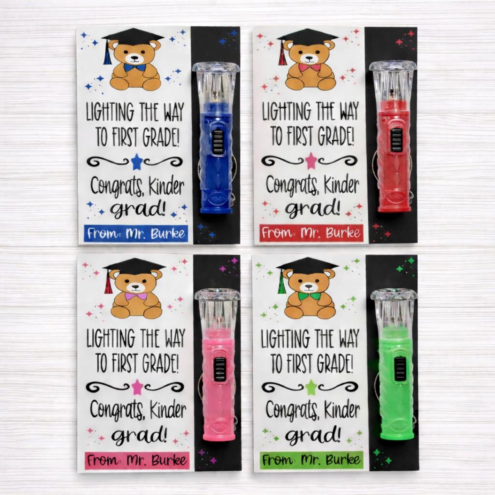 Kindergarten Graduation Mini Flashlight Favors - Ready to Gift - Kids ...