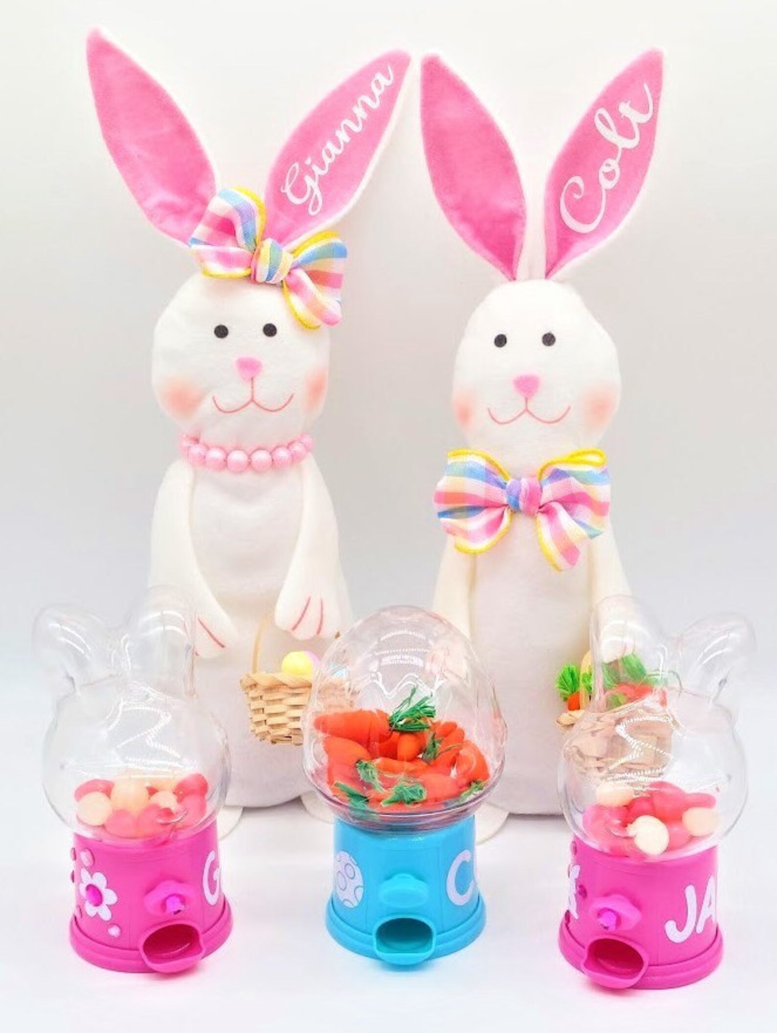 Personalized Easter Candy Dispenser Bunny Shaped Gumball Etsy