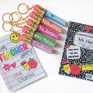 Personalized Teacher Keychain | Custom Teacher or Student Gift | Teacher Appreciation Gift, Back to School Teacher Gift