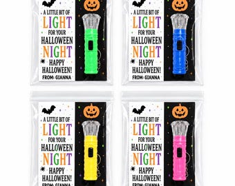 Halloween Mini Flashlight: Halloween Class Favors, Halloween Party Favors, Halloween Flashlight Favors, Boo Basket Gift